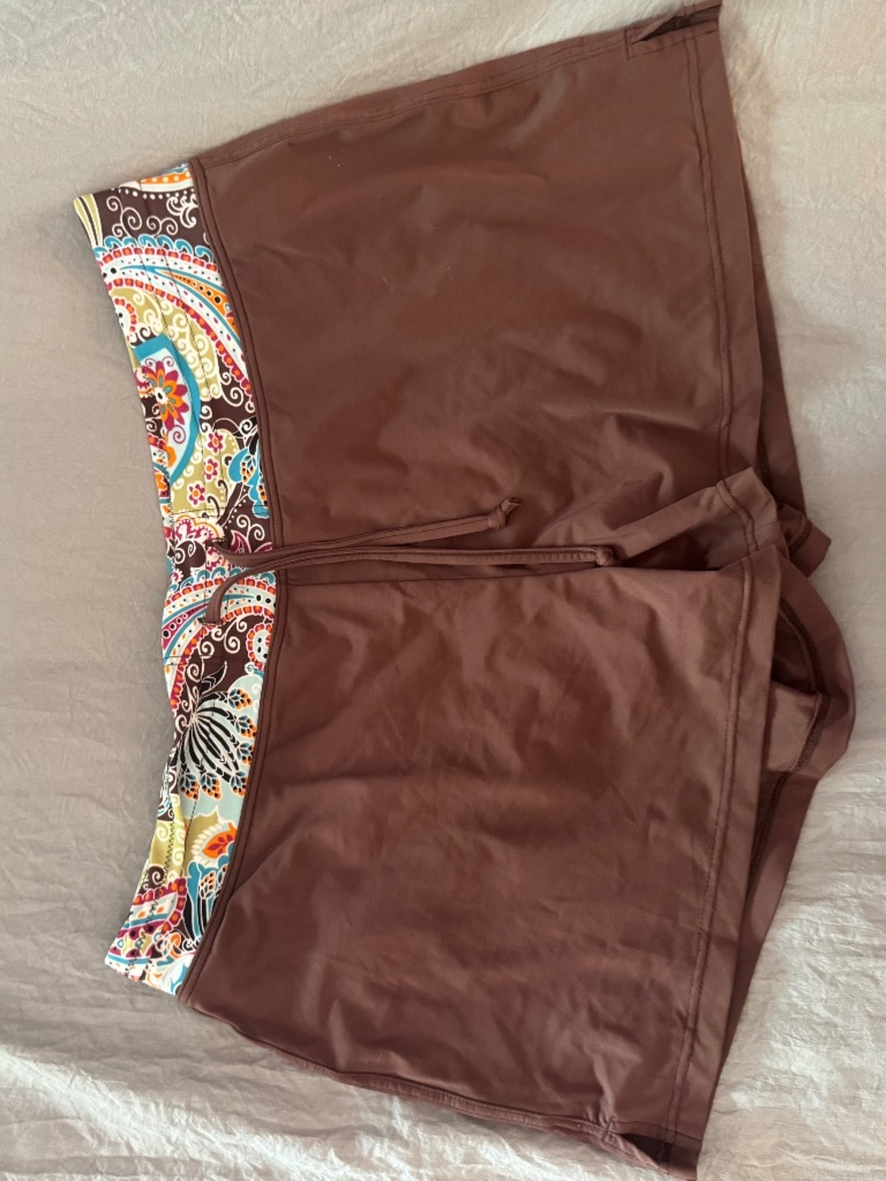 Athleta brown swim shorts Sz L